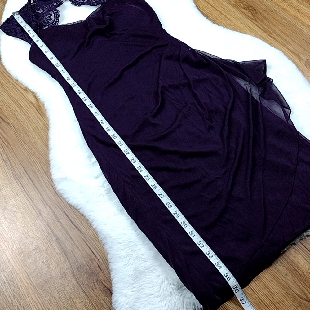 Xscape Purple Lace Cocktail Dress - Picture 4 of 13